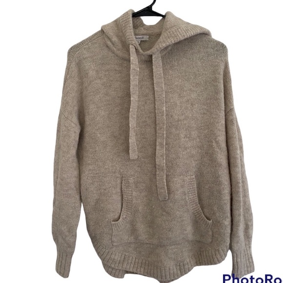 Madewell Hooded pullover draw string sweater: size XS - Picture 8 of 10